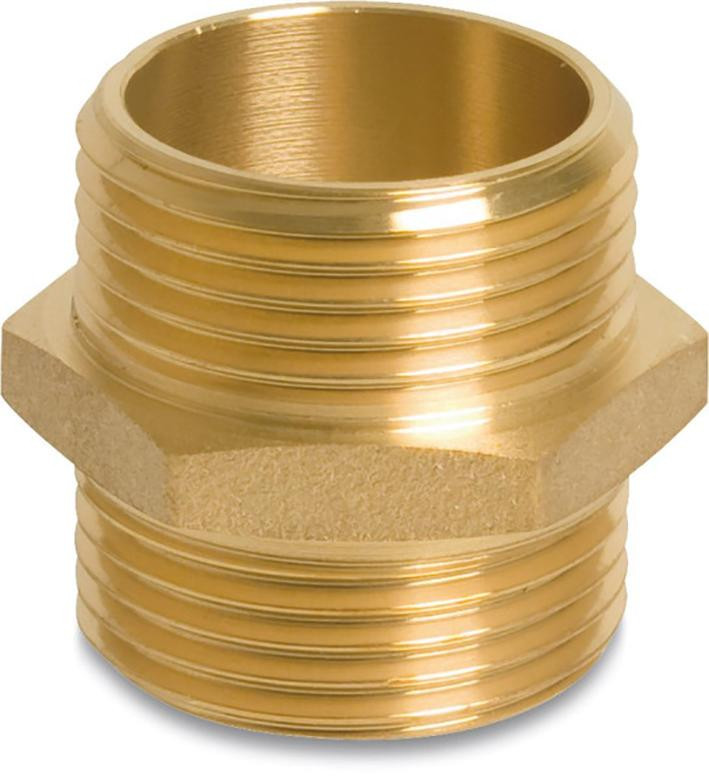 Fig. 280 - Doppelnippel - Messing - blank - 2 1/2 Zoll