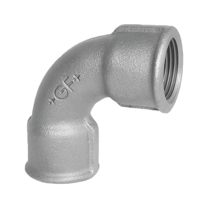 Fig. 2A - Bogen 90°, lang - Temperguß - verzinkt - 3 Zoll ( +GF+ )