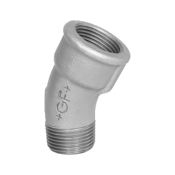 Fig. 41 - Bogen 45°, lang - Temperguß - verzinkt - 3 Zoll ( +GF+ )