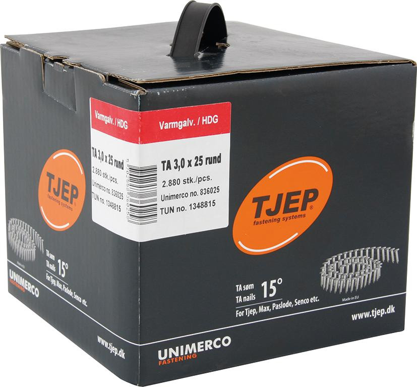 TJEP TA30/25 Coil-Rillennägel/Dachpappnägel Rostfrei A2 15°