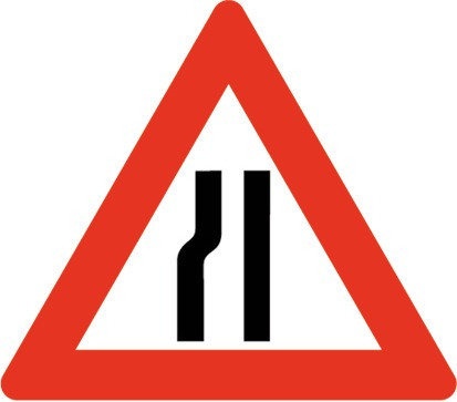 Baustellenverkehrszeichen § 50/8b Strassenenge links 700 x 1,5 mm
