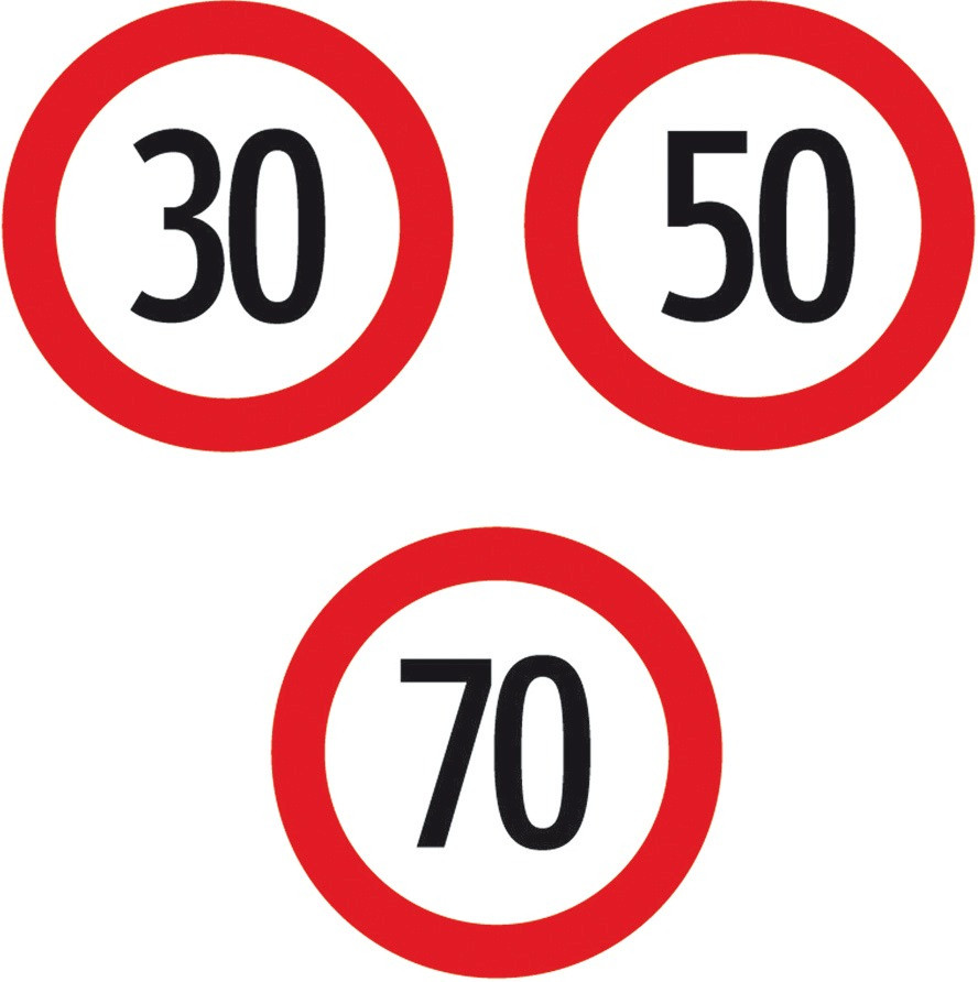 Baustellenverkehrszeichen § 52/10a Geschwindigkeitsbeschränkung "70" 670 x 1,5 mm