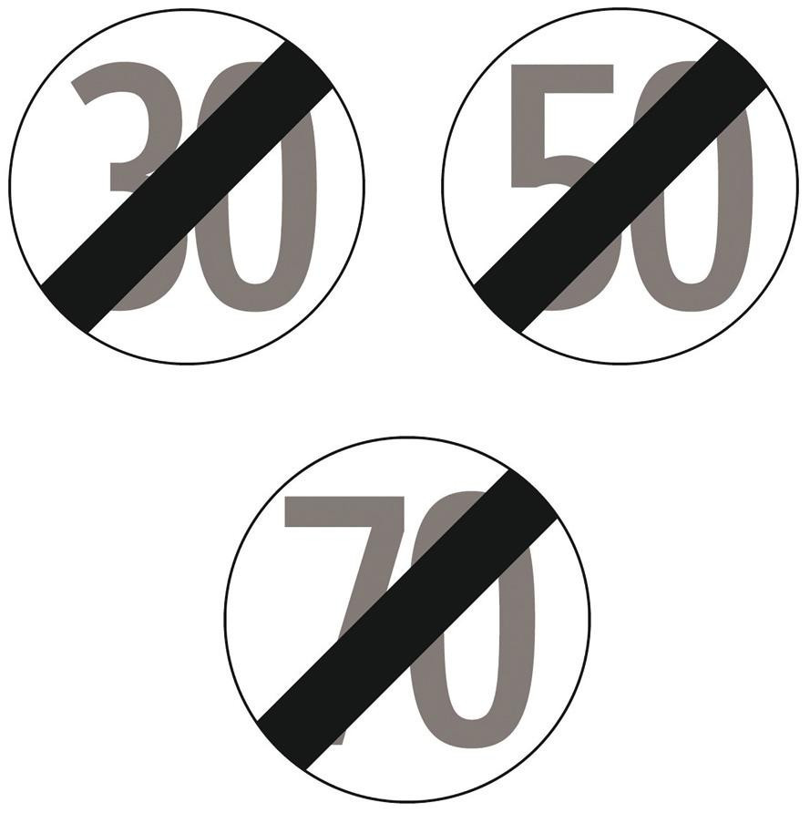 Baustellenverkehrszeichen § 52/10b Ende der Geschwindigkeitsbeschränkung "70" 480 x 1,5 mm