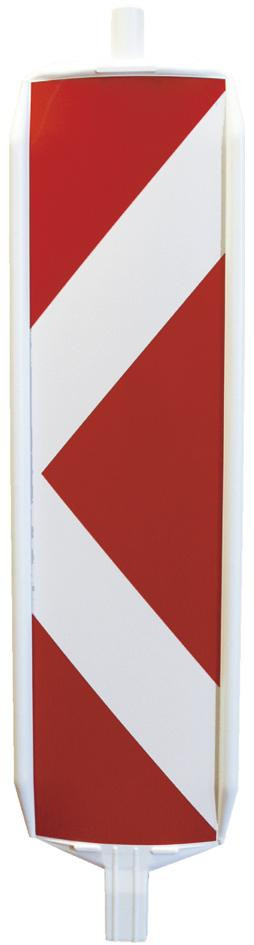 Leitbake aus Kunststoff, 1225 x 300 mm, rechts/linksweisend, Pfeilform, Folie Typ. 2
