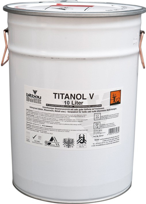 Bitumen Voranstrich, Titanol V, Verbrauch 0,2-0,3 L/m², Kanne 10