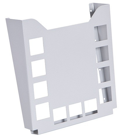 RECA MAXMOBIL Prospekthalter / Ablagefach für Papiere, für Formate bis A4, 295 x 270 x 35/75 mm "senkrechte Version", RAL 9006 Struktur PHS 29-27