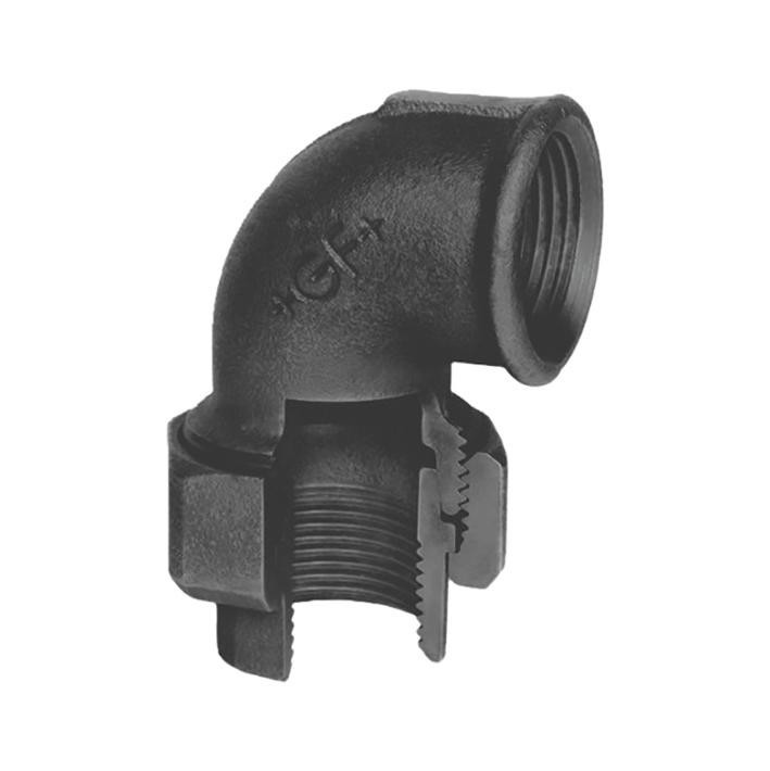 Fig. 96 - Winkelverschraubung, kegelig dichtend - Temperguß - blank - 2 1/2 Zoll ( +GF+ )