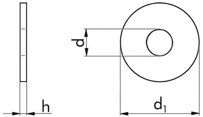 Scheibe DIN 1052 - 100HV - Stahl - feuerverzinkt - M12=14mm