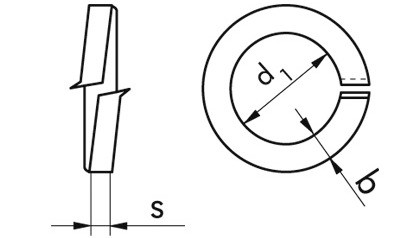 Federring DIN 127A - Federstahl - blank - M27=27,5mm