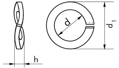 Federring DIN 128B - Federstahl - mechanisch verzinkt gelb - M10=10,2mm