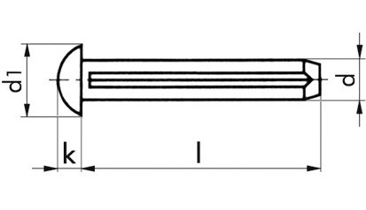 Halbrundkerbnagel ISO 8746 - Stahl - blank - 3 X 12