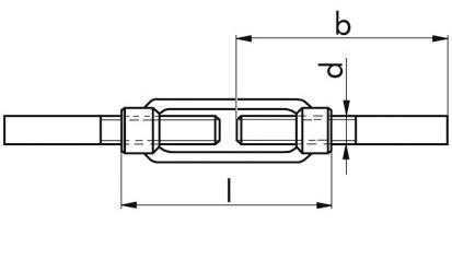 Spannschlösser M 42 DIN 1480 Stahl geschm. m. Anschweissenden u. Körper blank