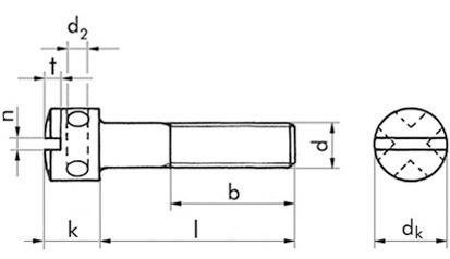 Kreuzlochschraube DIN 404 - 5.8 - blank - M4 X 8