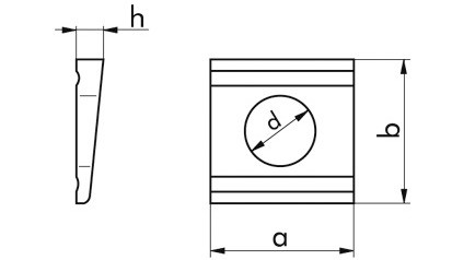 Vierkantscheibe DIN 434 - A2 - M10=11mm