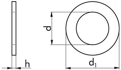 Scheibe DIN 522 - Stahl - blank - 12 X 24 X 1