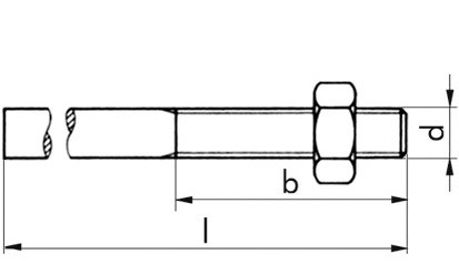 Anschweißende DIN 34828 - Stahl - verzinkt blau - M12 LH X 150