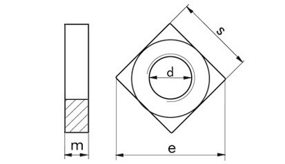 Vierkantmutter DIN 562 - 11H - blank - M6