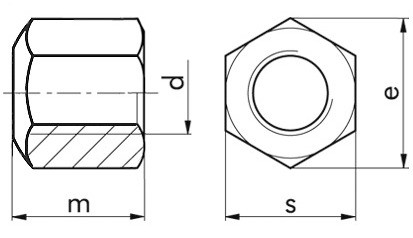 Sechskantmutter DIN 6330B - 10 - blank - M16 X 1,5