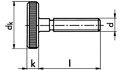 Rändelschraube DIN 653 - 5.8 - blank - M6 X 16