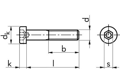 Zylinderschraube DIN 6912 - 08.8 - blank - M5 X 20