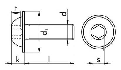 Halbrundkopfschraube ISO 7380-2 - 010.9 - blank - M5 X 16