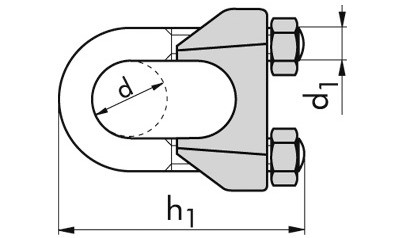 Seilklemmen 1/4 Zoll = 6,5 mm ähnlich DIN 741 Stahl verzinkt