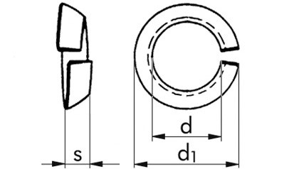 Limes-Ringe M22 = 22,5 mm DIN 74361 Form C Federstahl blank