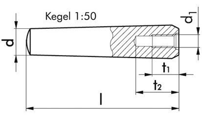 Kegelstift DIN 7978 - Stahl - blank - 10 X 110