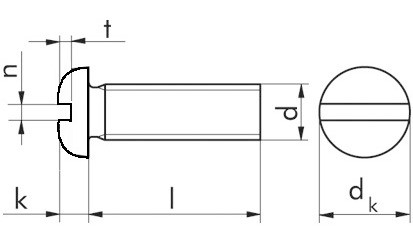 Flachkopfschraube DIN 85 - Messing - blank - M4 X 10
