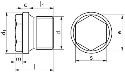 Verschlussschraube DIN 910 - Stahl - blank - M36 X 1,5