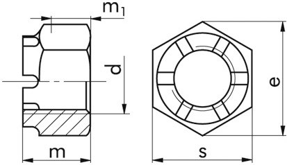 Kronenmutter DIN 935 - 8 - blank - M14