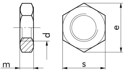 Niedrige Sechskantmutter DIN 936 - 04 - blank - M16