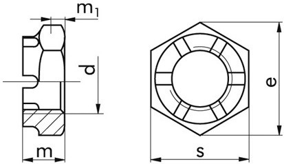 Kronenmutter DIN 979 - 04 - blank - M16 X 1,5
