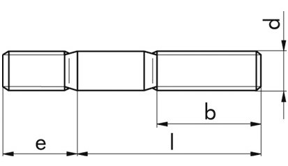Stiftschraube DIN 939 - 5.8 - blank - M10 X 110