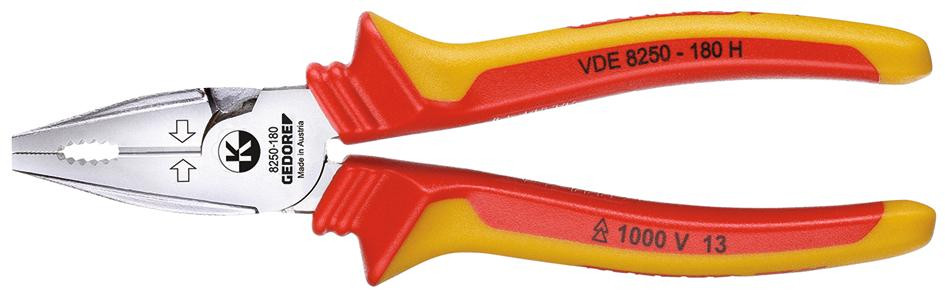 GEDORE VDE-Kraft-Kombinationszange mit Hüllenisolierung 160 mm -VDE 8250-160 H- Nr.:1550942