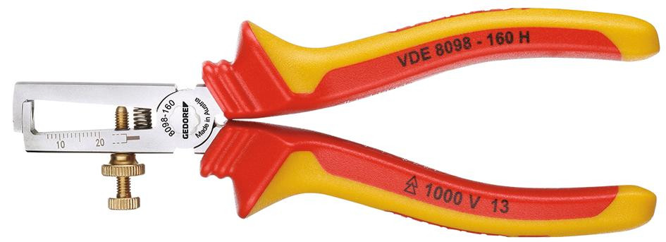 GEDORE VDE-Abisolierzange mit Hüllenisolierung 160 mm -VDE 8098-160 H- Nr.:1552074