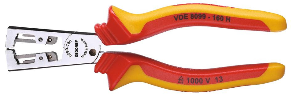 GEDORE VDE-Abisolierzange STRIP-FIX mit Hüllenisolierung 160 mm -VDE 8099-160 H- Nr.:1552082