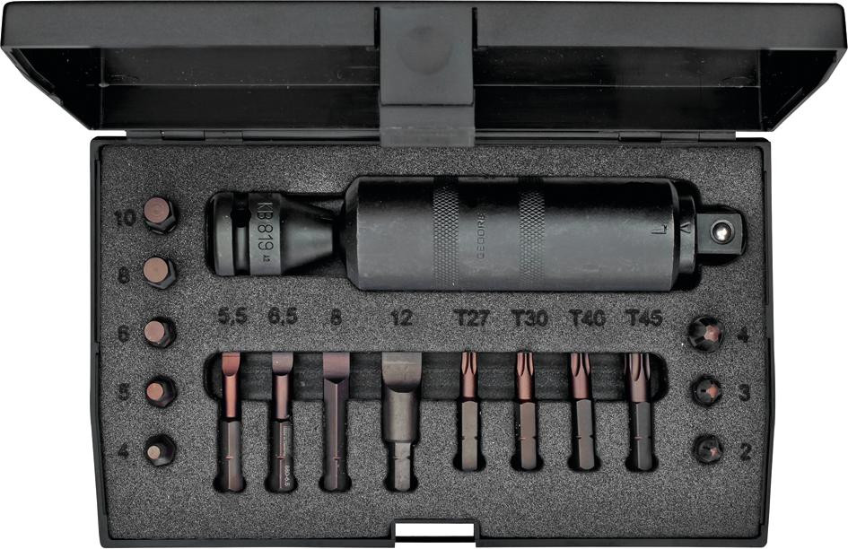 GEDORE Handschlagschraubendreher-Satz K1900/018 komplett in Kassette 18-teilig
