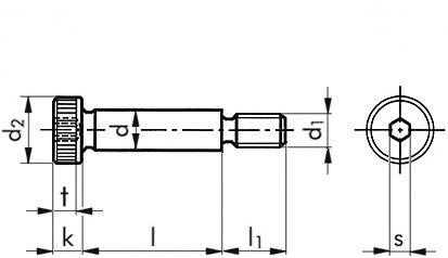 Zylinder-Passschulterschraube ISO 7379 - 012.9 - M6 X 12 - DS8-f9