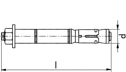Schwerlastanker SZ-B - Gewindebolzen mit Mutter - Stahl - verzinkt blau - 15-95/191