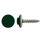 Klampiarske skrutky, tesniaca podložka 15 mm, ušľachtilá oceľ A2, TX25 ~ machová zelená RAL 6005, 4,5x25 mm