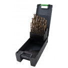 RECA ECO kazeta špirálových vrtákov, Mambo Box, HSS Co5, DIN 338, priemer 1-13 mm, 25-dielna