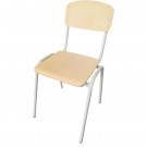 Stohovateľná stolička s kovovou konštrukciou a drevenou výstužou, v/44 cm, š/37,5 cm, h/38 cm