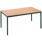 Stôl s kovovým rámom, čierna, doska stola: dekor buk, v: 47 cm, š: 80 cm, d: 180 cm