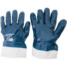 Nitrilové rukavice, celopovrchovo upravené, s manžetou, modré, veľ. 10
