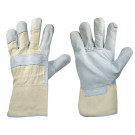 5 prstové pracovné rukavice, prírodná hovädzia koža, šedé