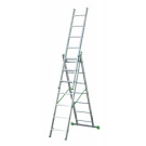 ELKOP hliníkový viacúčelový rebrík, 3x7 priečok, pracovná výška 1,6-4,99 m, 10,5 kg