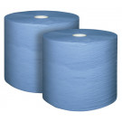 Čistiaci papier, 3-vrstvový, modrá farba, 22x36 cm, bal.=2 role, v každej roli 1000 útržkov