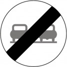 Dopravná značka na stavbu, § 52/4b koniec zákazu predchádzania osobných vozidiel, 670x1,5 mm