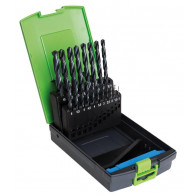 RECA kazeta špirálových vrtákov Safe Plus, HSS, DIN 338, 28-dielna, 1x priemer 1 - 10 mm, po 2x priemery 1 - 5